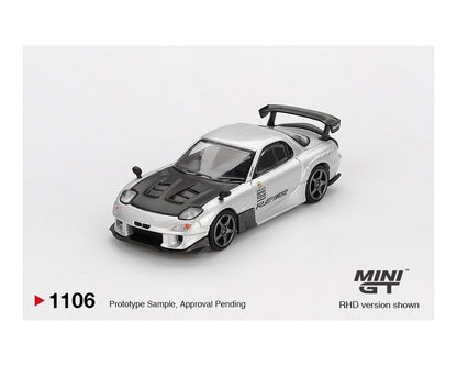 MINI GT 1:64 Mazda RX-7 RE-Amemiya - Silver Metallic