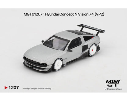*PREORDER* MINIGT 1:64 Hyundai Concept N Vision 74 (VP2) 鈥?Silver 鈥?Korea Exclusive