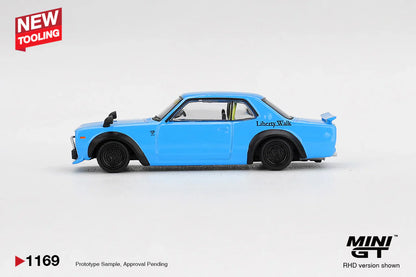 *PREORDER* MINI GT 1:64 Nissan LB鈽匴orks HAKOSUKA in Baby Blue