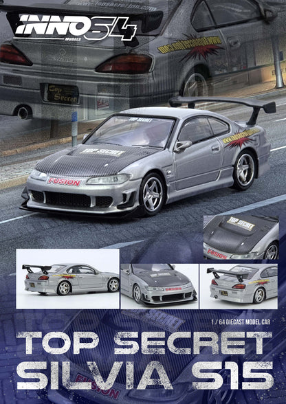 INNO64 1:64 Nissan Silvia (S15) TOP SECRET in Silver