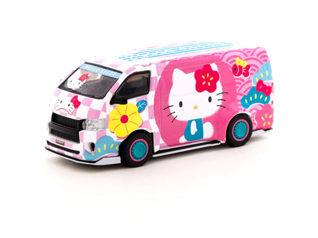 Tarmac Works 1:64 Toyota Hiace Widebody Hello Kitty Capsule Summer Festival