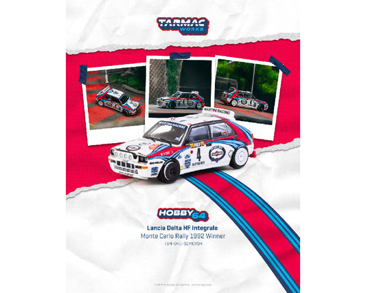*PREORDER* Tarmac Works 1:64 Lancia Delta HF Integrale Monte Carlo Rally 1992 Winner