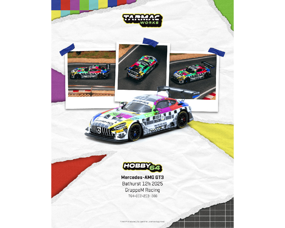 *PREORDER* Tarmac Works 1:64 Mercedes-AMG GT3 Bathurst 12H 2025 Gruppem Racing