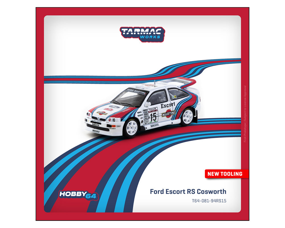 *PREORDER* Tarmac Works 1:64 Ford Escort RS Cosworth WRC Rallye Sanremo 1994 鈥?Malcolm Wilson / Bryan Thomas