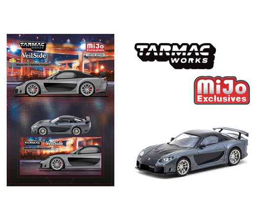 Tarmac Works 1:64 Mazda RX-7 VeilSide Fortune7 in Grey Metallic / Black