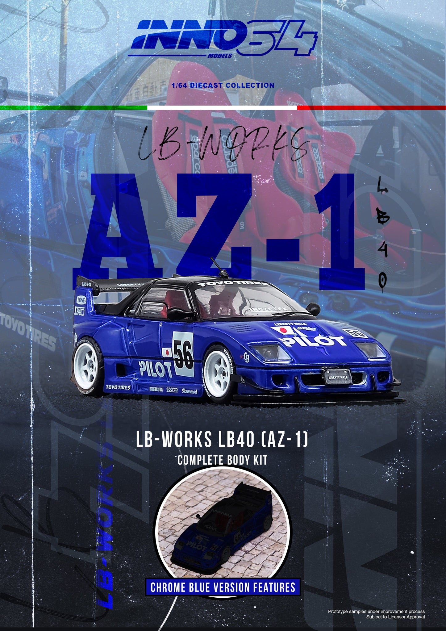 *PREORDER* INNO64 1:64 Mazda AZ-1 Liberty Walk LB40 "PILOT"