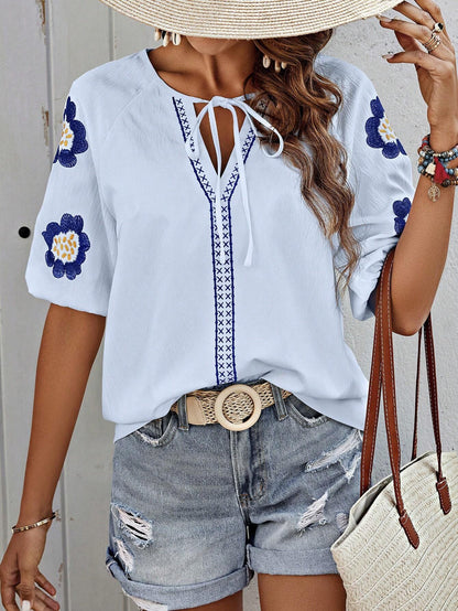 Long Sleeve Design Sense V-neck Loose Top