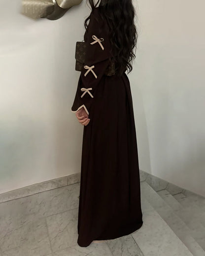 Elegant Bow Cardigan & Dress Two-Piece Set