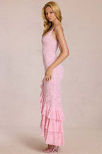 Lace Ruffle Maxi Dress