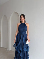 Ruffle Halter Maxi Dress