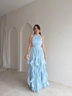 Ruffle Halter Maxi Dress
