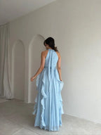 Ruffle Halter Maxi Dress