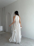 Ruffle Halter Maxi Dress