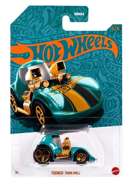 Tooned Twin Mill #5/6 * Pearl & Chrome Hot Wheels 56th Anniversary