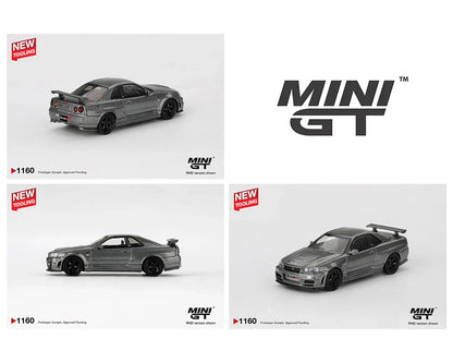 *PREORDER* MINI GT 1:64 Nissan Skyline GT-R (NISMO BNR34 CRS Version) 鈥?Dark Metal Gray